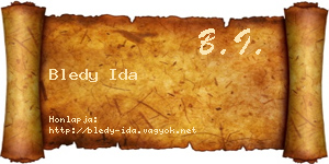 Bledy Ida névjegykártya
